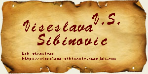 Višeslava Sibinović vizit kartica